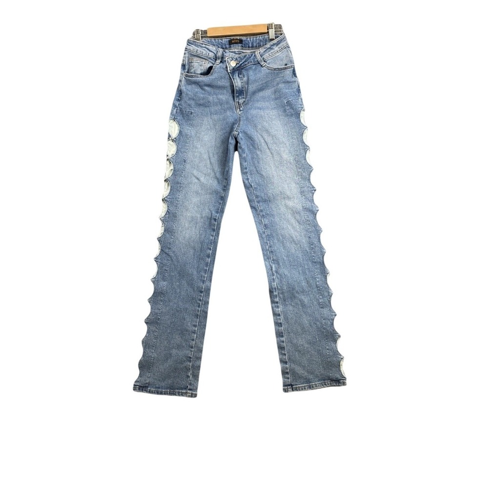 WFFS Diamond Cut Out Rhinestone Embellished High Waist Jeans Size 3